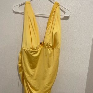 Plus Size Yellow Bodycon Dress